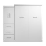 Nebula Queen Murphy Bed with Wardrobe (90W) by Bestar