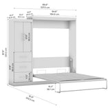 Nebula Queen Murphy Bed with Wardrobe (90W) by Bestar