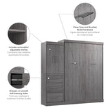 Nebula Queen Murphy Bed with Wardrobe (90W) by Bestar