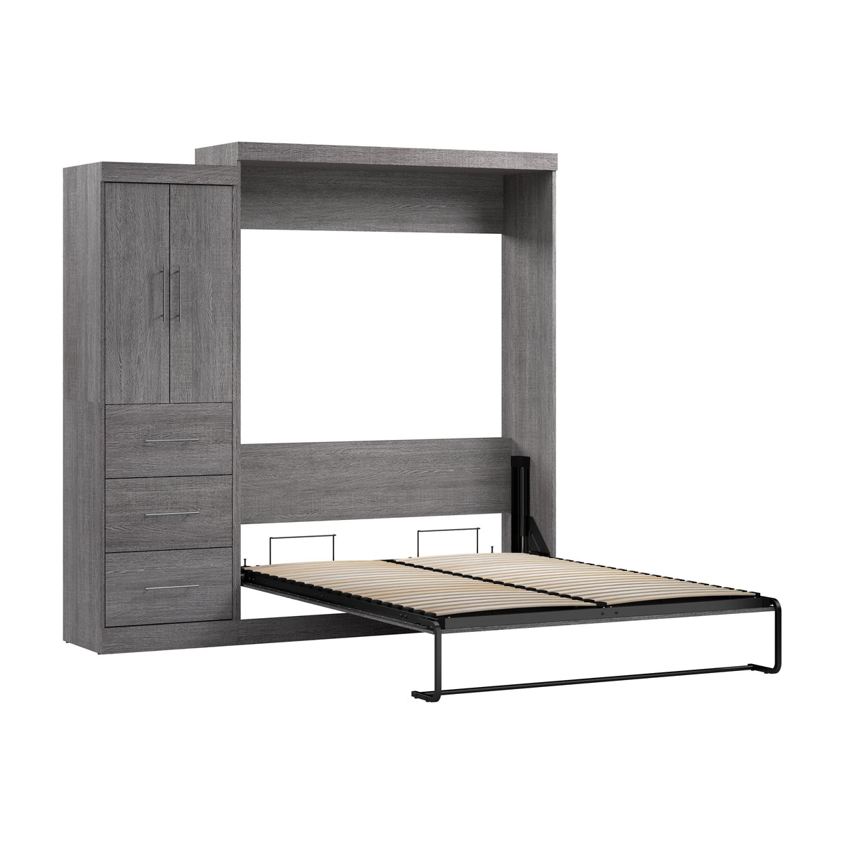 Nebula Queen Murphy Bed with Wardrobe (90W) by Bestar