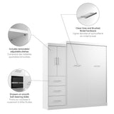 Nebula Queen Murphy Bed with Wardrobe (90W) by Bestar