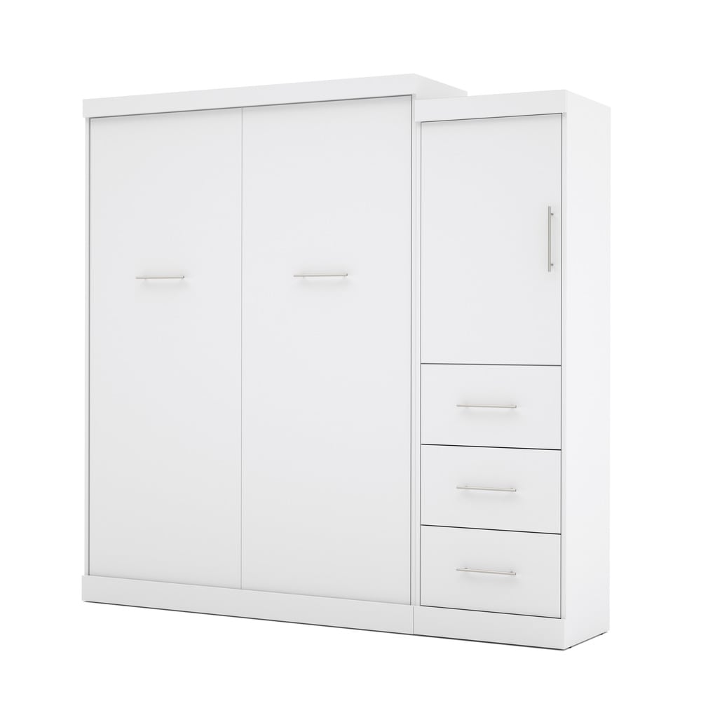 Nebula Queen Murphy Bed with Wardrobe (90W) by Bestar
