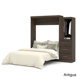 Nebula Queen Murphy Bed with Wardrobe (90W) by Bestar