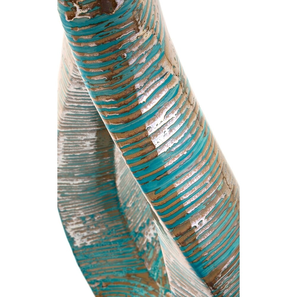 Nehum Teal and Bronze Large Oversized Vase