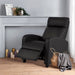 Nell Black 2-Point Massage Recliner Faux Leather Chair by Furniture of America