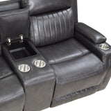 Nemesia Faux Leather Manual Double Reclining Loveseat