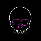 Neon Tube LED White Skull with Purple Eyes Hanging Decor