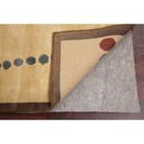 Nepal Graphic Oriental Hand-Knotted Muted Wool Indian Area Rug - 9'10" x 7'10"