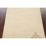 Nepalese Tibetan Contemporary Solid Area Rug Handmade Oriental Carpet - 3'11" x 5'8"