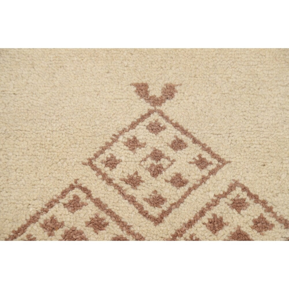 Nepalese Tibetan Contemporary Solid Area Rug Handmade Oriental Carpet - 3'11" x 5'8"