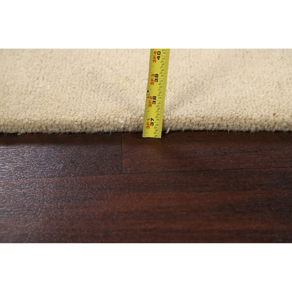 Nepalese Tibetan Contemporary Solid Area Rug Handmade Oriental Carpet - 3'11" x 5'8"