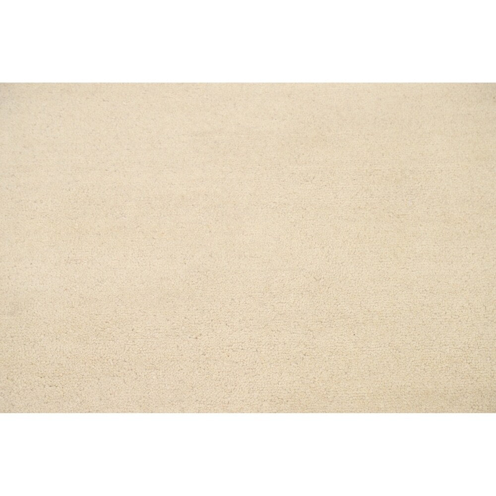 Nepalese Tibetan Contemporary Solid Area Rug Handmade Oriental Carpet - 3'11" x 5'8"