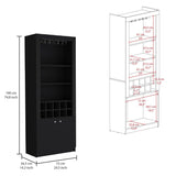 Nero Tall Bar Cabinet 4 Shelves.