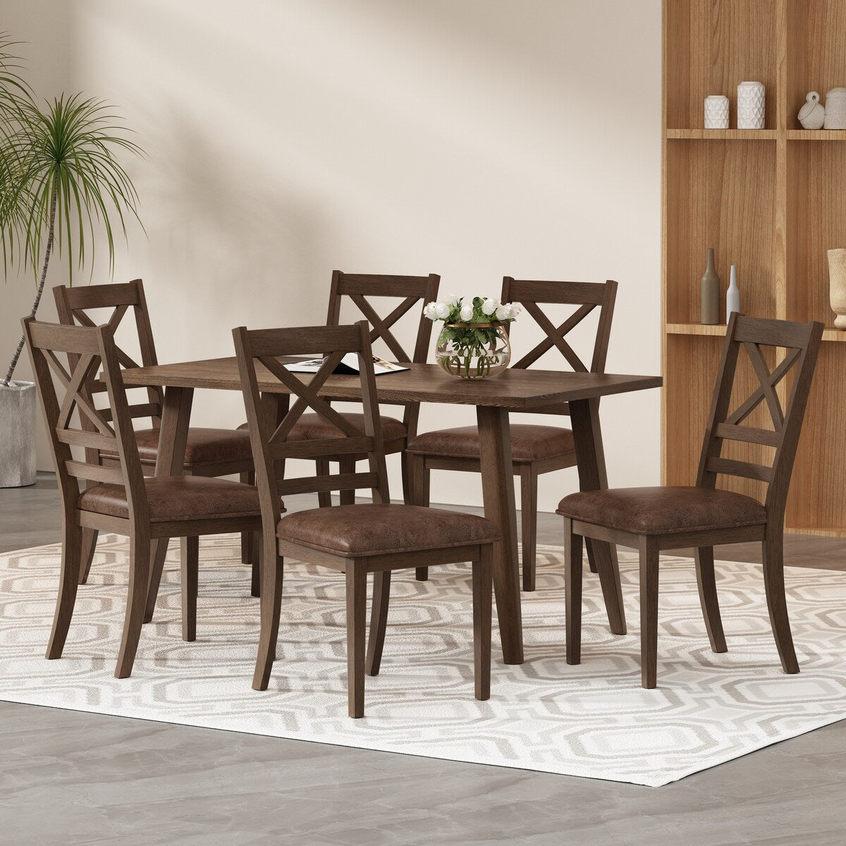 Neros 7 Pieces Dining Set by Christopher Knight Home