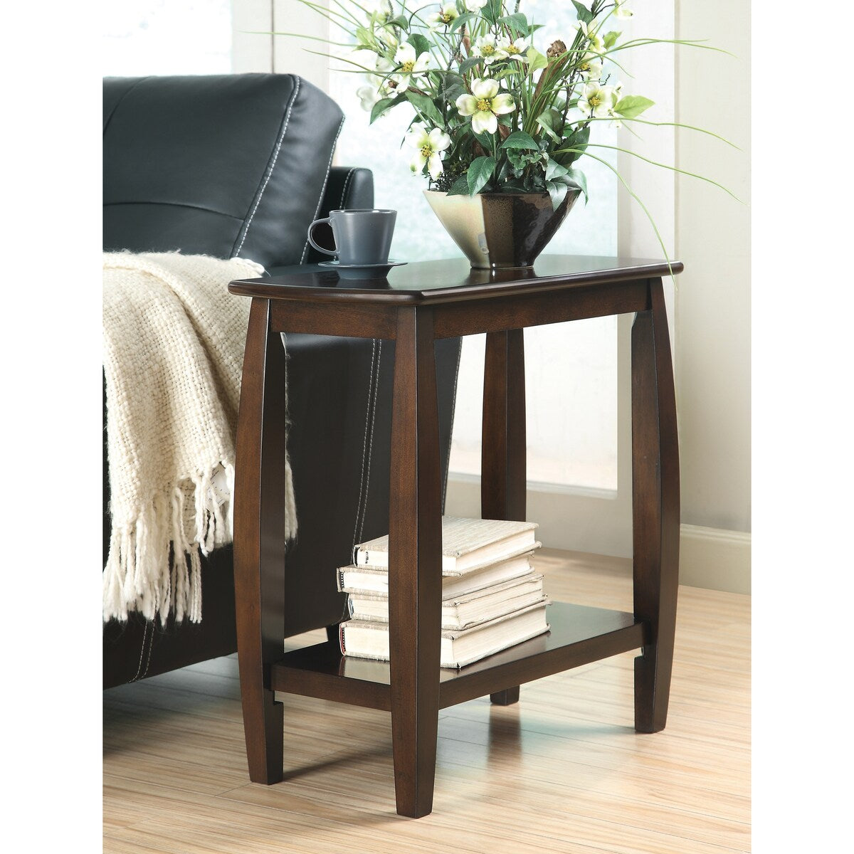 Nesbitt Cappuccino Wood Chairside Table