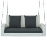 Nestfair 2-Person Wicker Hanging Porch Swing with Chains
