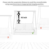 Nestfair 2-Person Wicker Hanging Porch Swing with Chains