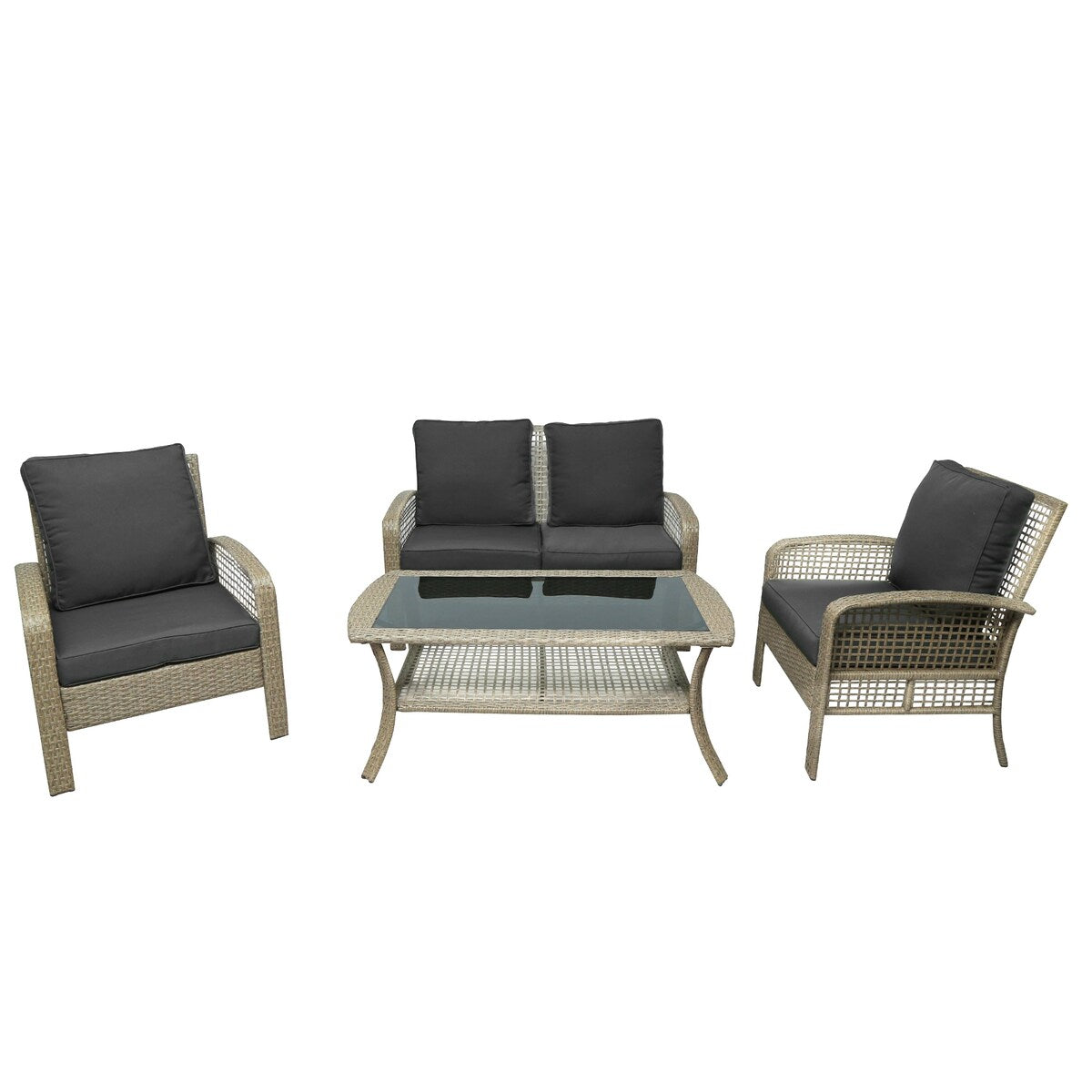 Nestfair 4-Piece Patio Rattan Sofa Seating Group with Cushions