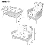 Nestfair 4-Piece Patio Rattan Sofa Seating Group with Cushions