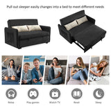 Nestfair 57" Modern Velvet Sofa Pull-Out Sleeper Bed with 2 Pillows Adjustable Backrest