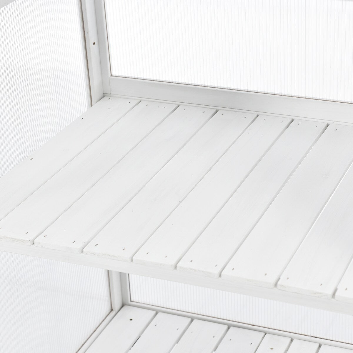 Nestfair 62"H Wooden Greenhouse Portable Cold Frame with Wheels and Adjustable Shelves