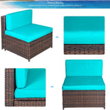 Nestfair 7-Pieces Patio PE Rattan Sectional Sofa Set
