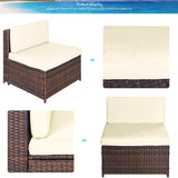 Nestfair 7-Pieces Patio PE Rattan Sectional Sofa Set