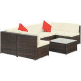 Nestfair 7-Pieces Patio PE Rattan Sectional Sofa Set