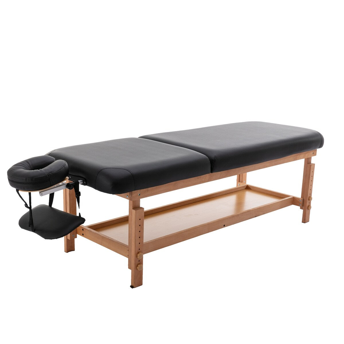 Nestfair Black Stationary Massage Table Treatment Clincal Beauty Bed
