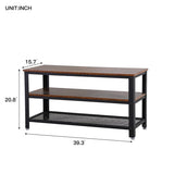Nestfair Brown Metal End Table with Storage Shelves