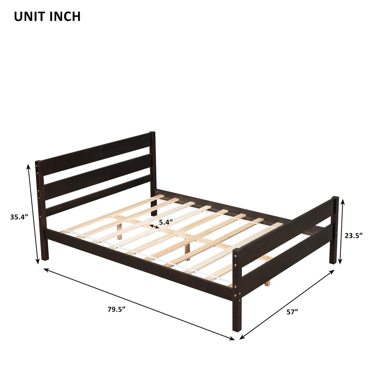 Nestfair Full Bed with Headboard and Footboard
