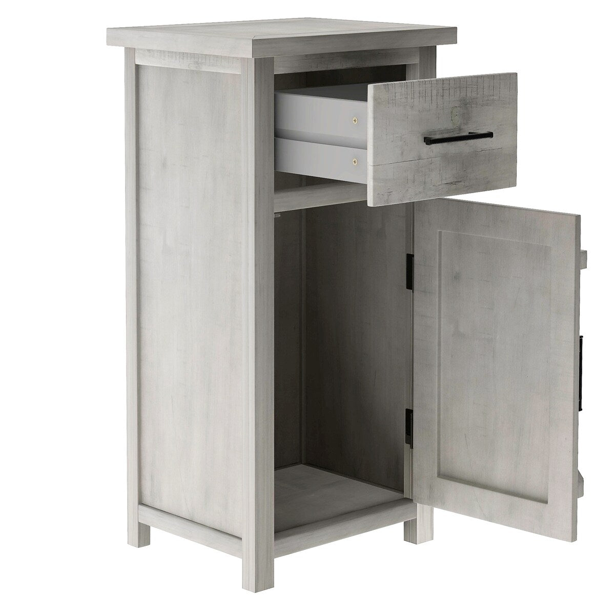 Nestfair Nightstand with Drawer and Storage Cabinet