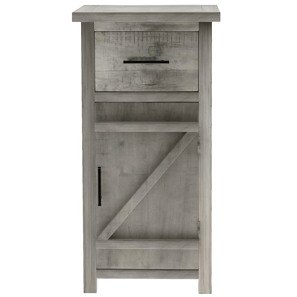 Nestfair Nightstand with Drawer and Storage Cabinet