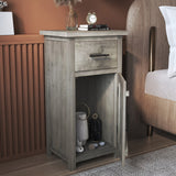 Nestfair Nightstand with Drawer and Storage Cabinet