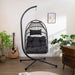 Nestfair Outdoor Patio Wicker Egg Hanging Chair with Stand - N/A