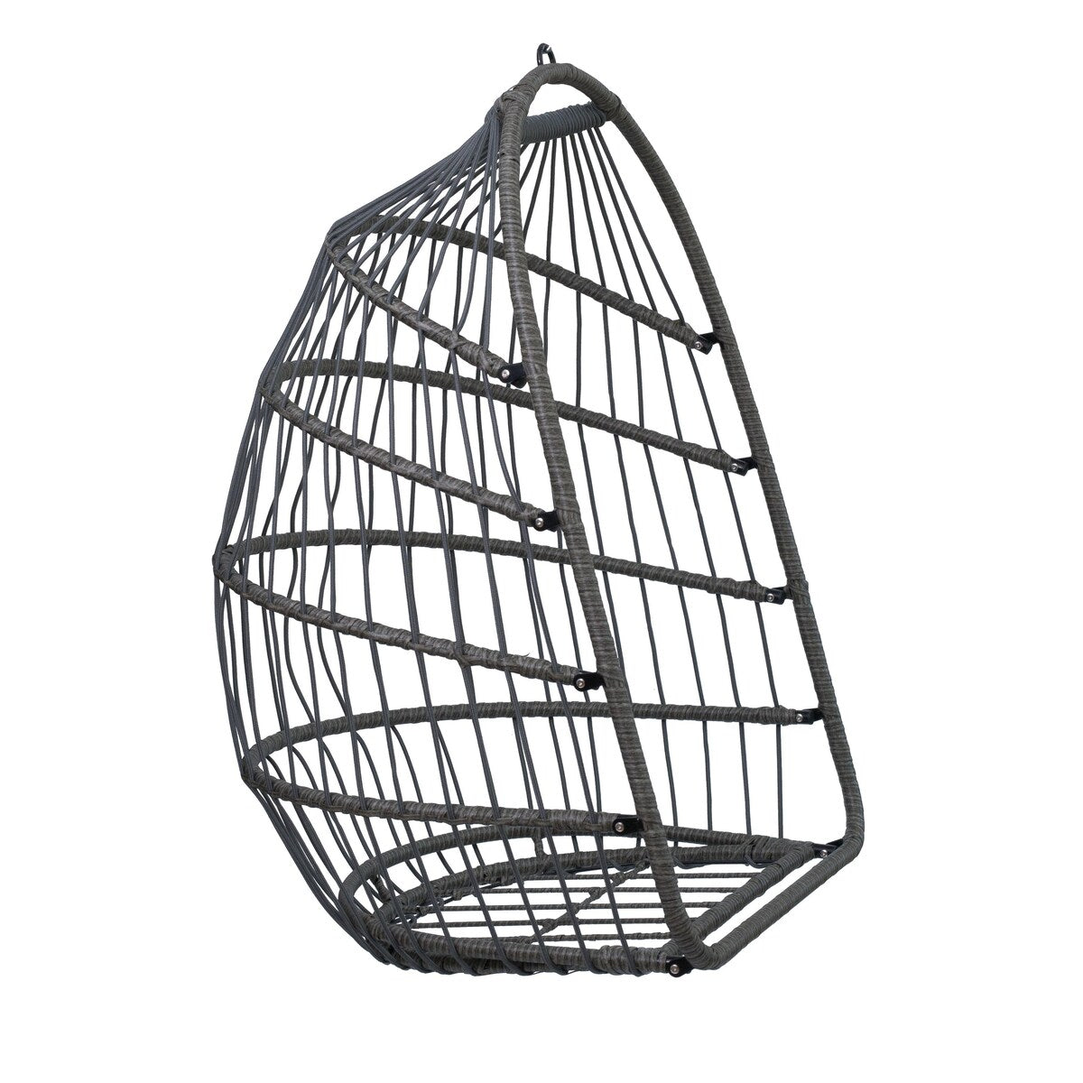 Nestfair Outdoor Patio Wicker Egg Hanging Chair with Stand - N/A