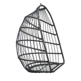 Nestfair Outdoor Patio Wicker Egg Hanging Chair with Stand - N/A