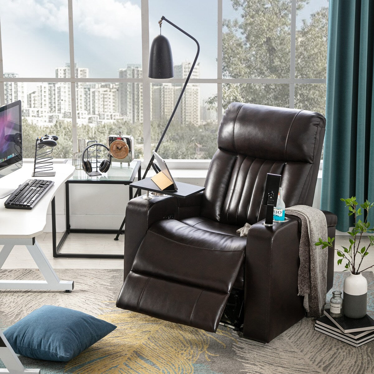 Nestfair Power Motion Recliner with USB Charging Port and Hidden Arm Storage