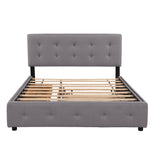 Nestfair Queen Size Upholstered Platform Bed with 2 Drawers and Twin XL Trundle