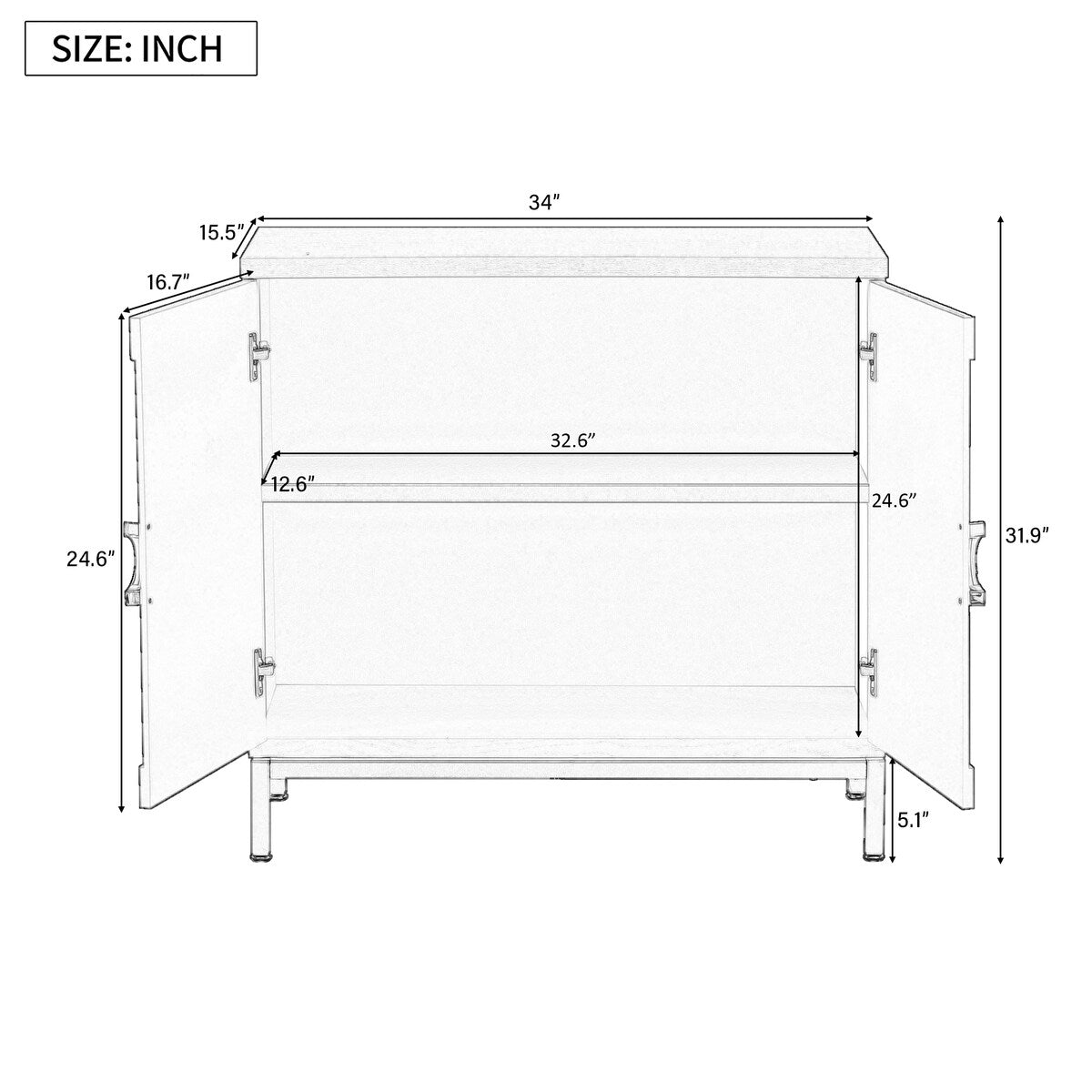 Nestfair Simple Storage Cabinet Accent Cabinet - N/A