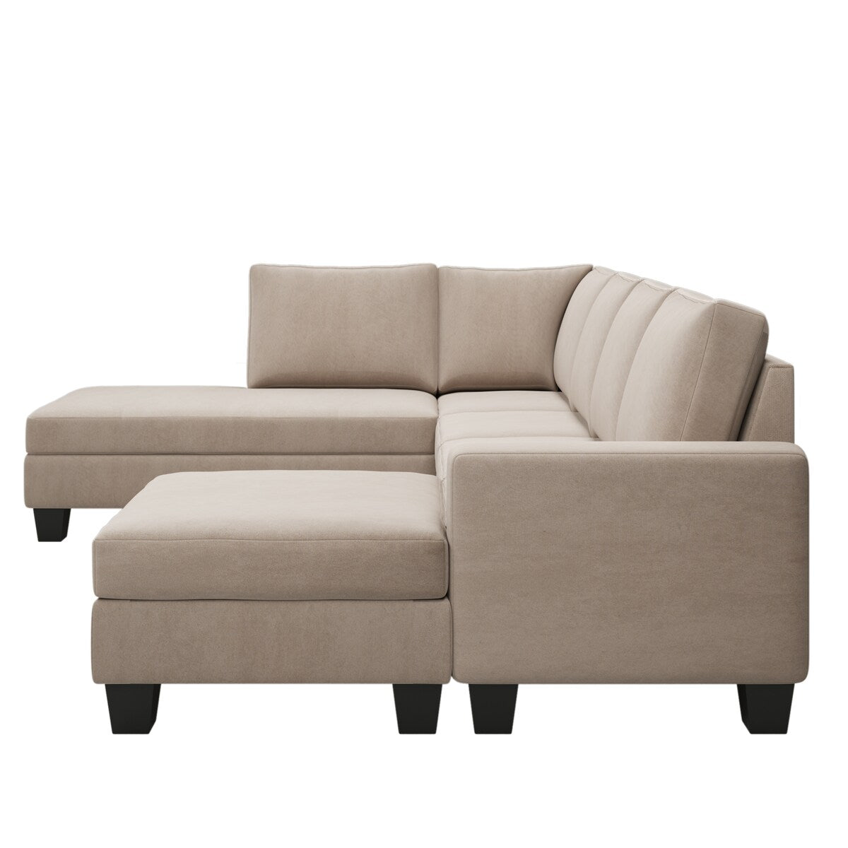 Nestfair Textured Fabric Sectional Sofa Set L-shaped Sofa With Removable Ottoman