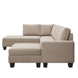 Nestfair Textured Fabric Sectional Sofa Set L-shaped Sofa With Removable Ottoman