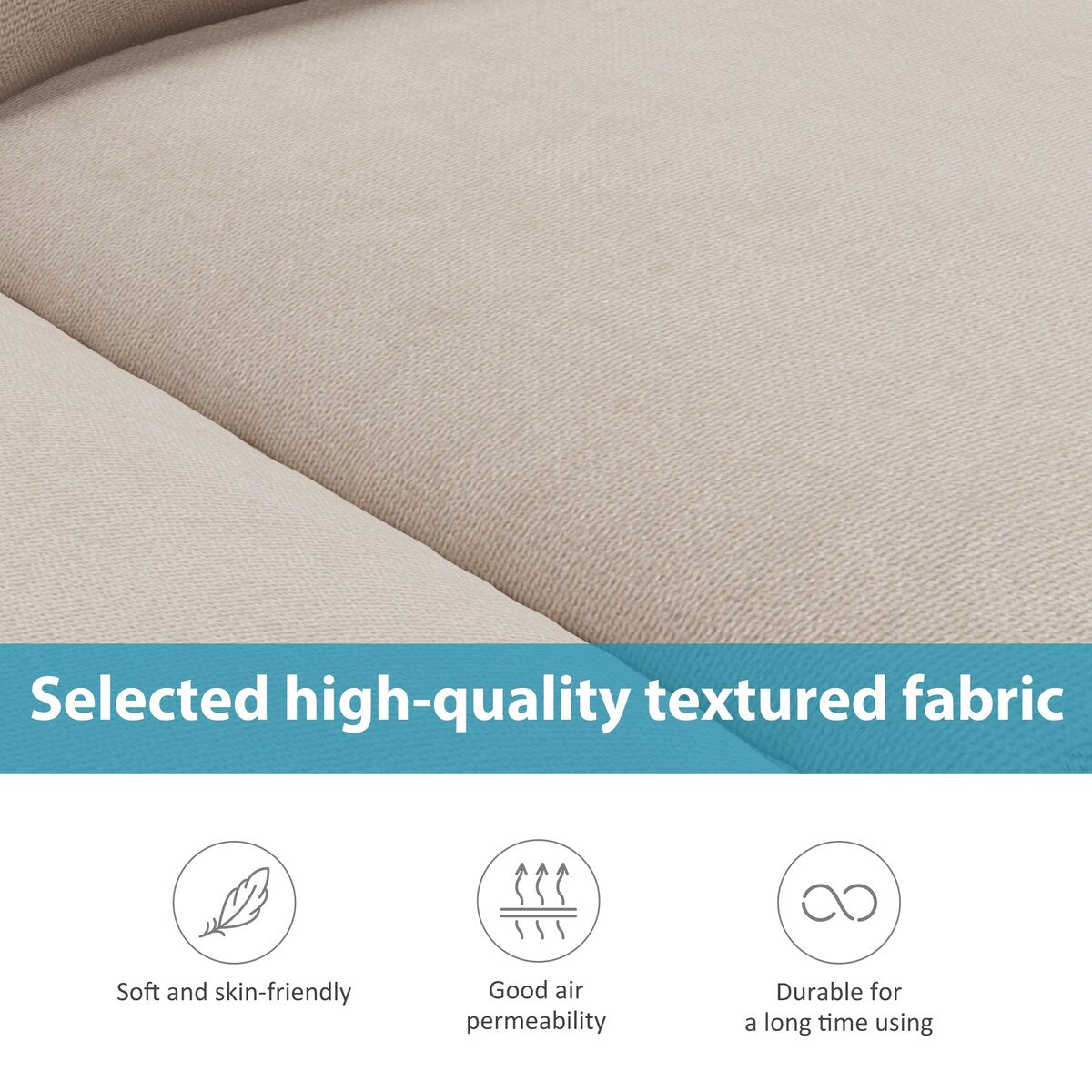 Nestfair Textured Fabric Sectional Sofa Set L-shaped Sofa With Removable Ottoman