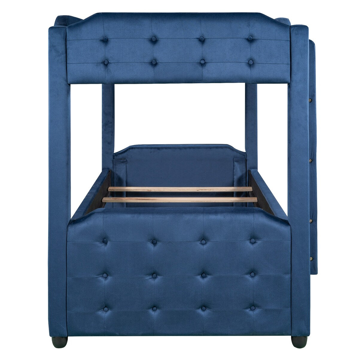 Nestfair Twin over Twin Upholstered Bunk Bed with Trundle