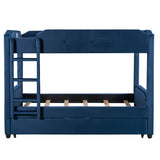 Nestfair Twin over Twin Upholstered Bunk Bed with Trundle