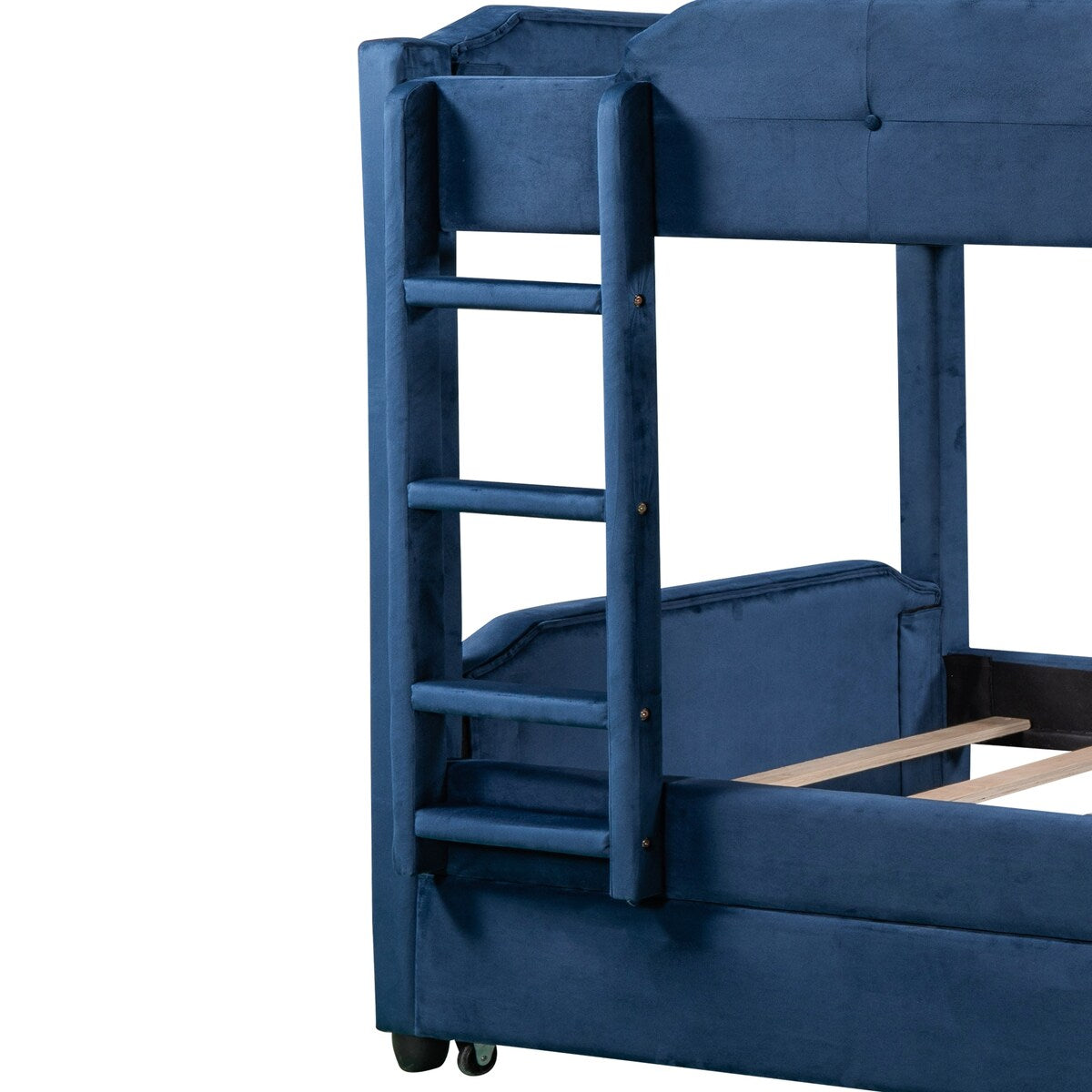 Nestfair Twin over Twin Upholstered Bunk Bed with Trundle