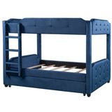 Nestfair Twin over Twin Upholstered Bunk Bed with Trundle