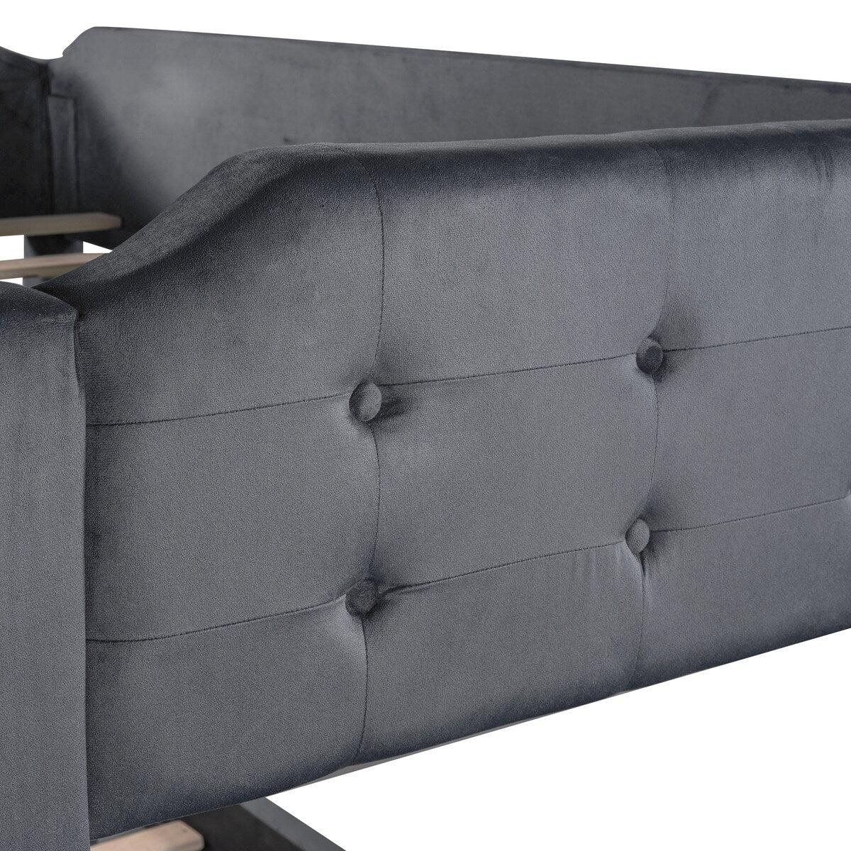 Nestfair Twin over Twin Upholstered Bunk Bed with Trundle
