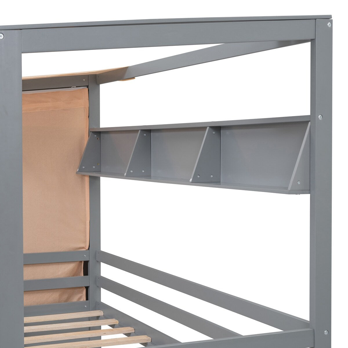 Nestfair Twin size House Bed with Two Drawers and Wardrobe