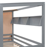 Nestfair Twin size House Bed with Two Drawers and Wardrobe